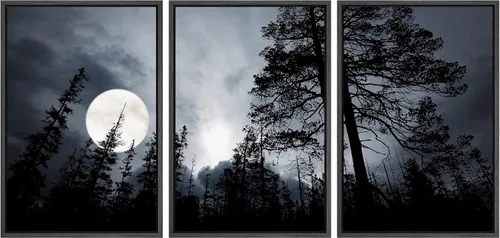 Vista 50 de wall26 Lienzo enmarcado para pared, juego de arte de noche estrellada sobre montañas, cielo nocturno tranquilo, naturaleza, desierto, fotografía