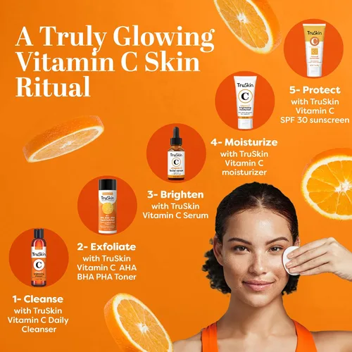 Vista 5 de TruSkin BHA Exfoliante líquido y tóner – PHA AHA BHA exfoliante suave con ácido salicílico y glicólico, vitamina C – Mejora la apariencia del tono