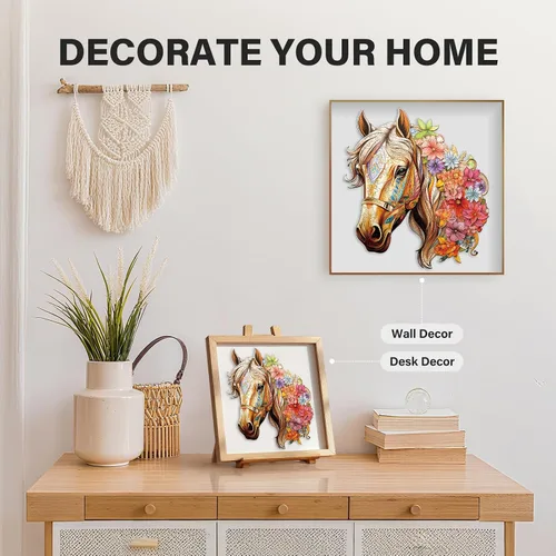 Vista 8 de Rompecabezas de madera para adultos, rompecabezas de madera de caballo para adultos, rompecabezas de madera con forma única de animales, regalos