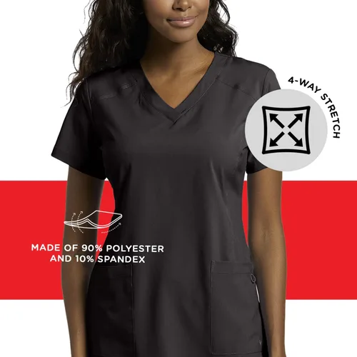 Vista 4 de White Cross FIT 785 - Camiseta médica con cuello en V para mujer