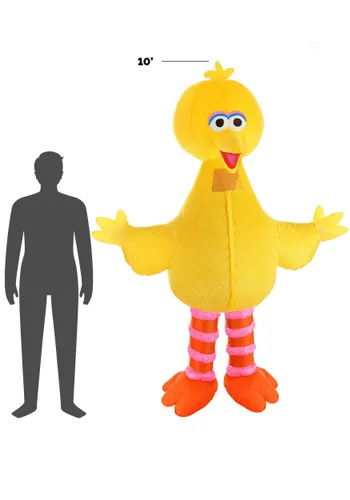 Vista 4 de Disfraz Inflable de 3 Metros Big Bird de Plaza Sésamo para Adultos Multicolor