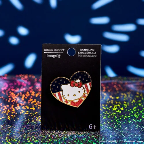 Vista 2 de Loungefly Pin patriótico Hello Kitty, exclusivo de Tienda