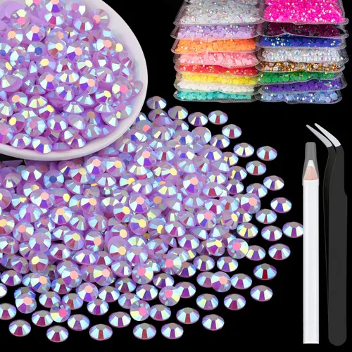 Vista 36 de 5000 piezas de 2mm de strass de resina a granel, strass de gel negros con parte posterior plana y redonda para embellecer sin termoadhesión, gemas