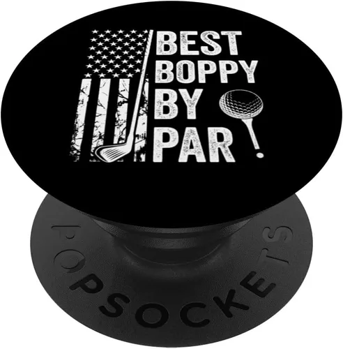 Vista 6 de Best Boppy By Par USA Flag Golf Father's Day Golfing Dad PopSockets MagSafe PopGrip for iPhone