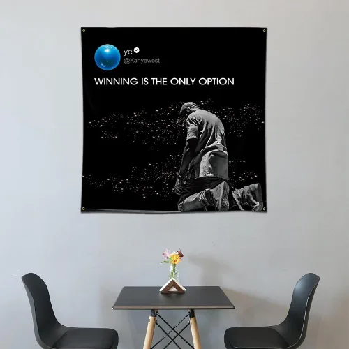 Vista 3 de Eksent Tapiz de rapero, resistente a la bandera, ganar es la única opción, para colgar en la pared, decoración para dormitorio, dormitorio