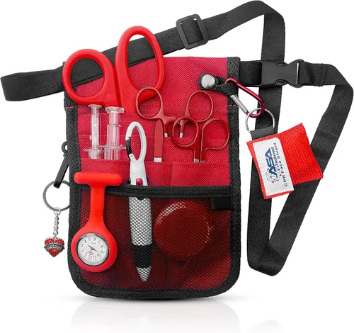Vista 9 de ASA TECHMED Cinturón de enfermería – Kit completo de utilidad para cinturón médico, Pro Pack organizador de bolsillo bolsa de cadera para EMT, CNA