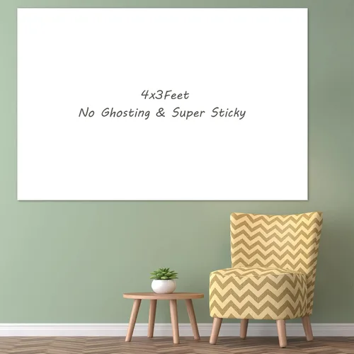 Vista 9 de Nortix Papel tapiz de pizarra blanca, papel de contacto para pizarra blanca, 36 x 24 pulgadas, calcomanía de pizarra súper adhesiva para pared