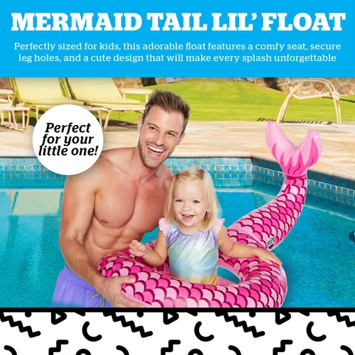 Vista 2 de Flotador de agua Lil - Flotadores de piscina para bebés y niños de 1 a 3 años, para nadadores principiantes, fácil de inflar y duradero, mini sirena