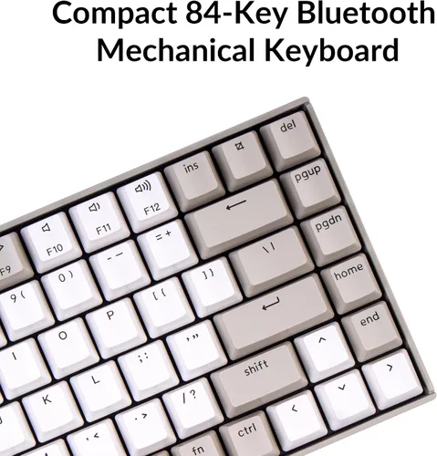 Vista 8 de Keychron K2 - Teclado mecánico con cable Bluetooth inalámbrico y USB para juegos con 75 % de diseño, interruptor rojo mecánico, compacto de 84