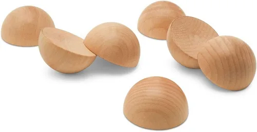 Vista 10 de Bolas de madera divididas de 3 pulgadas, paquete de 3 medias bolas de madera para manualidades y coronas de bricolaje, de Woodpeckers