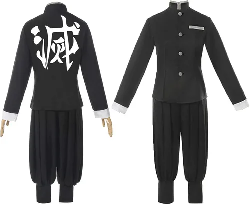 Vista 2 de Agatsuma Zenitsu Kamado Tanjirou - Kimono de anime japonés con peluca