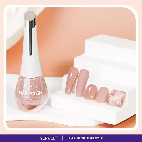 Vista 8 de Esmalte de uñas nude de secado rápido, 0.63 onzas líquidas, esmalte de uñas regular de secado rápido, esmalte de uñas de alto brillo para otoño
