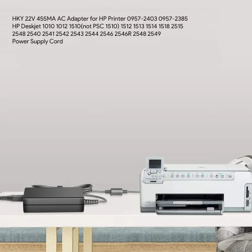 Vista 2 de HKY - Adaptador de CA de 22 V compatible con impresora HP 0957-2403 0957-2385 HP Deskjet 1010 1012 1510 (no PSC 1510) 1512 1513 1514 1518 2515 2548