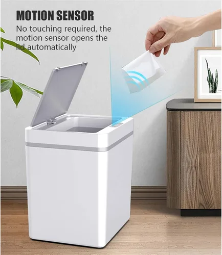 Vista 9 de TOMYEUS Cubo de basura automático con sensor de movimiento, cubo de basura eléctrico inteligente, cubo de basura para el hogar, cubo de basura