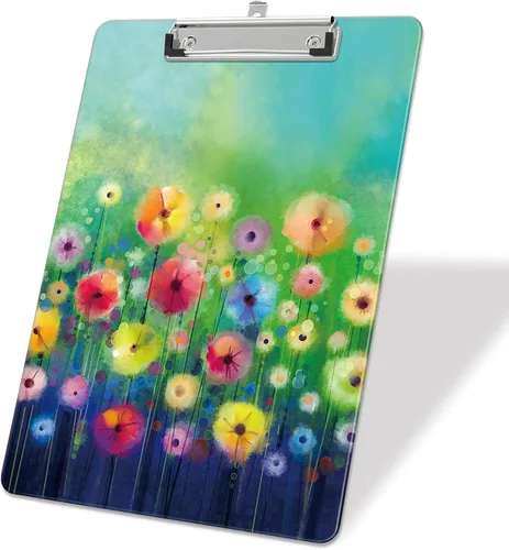 Vista 8 de Portapapeles de plástico A4, lindo portapapeles con clip tamaño carta estándar 9 x 12.5 pulgadas, decorativo para oficina para estudiantes, mujeres