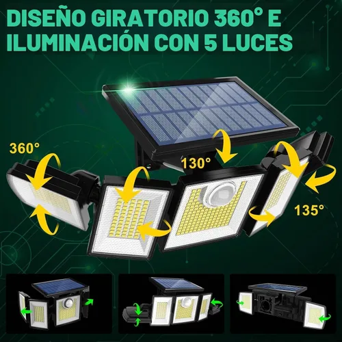 Vista 7 de MDCMDCM Luces solares para exteriores, sensor de movimiento impermeable, 416 LED, 3000 lúmenes, súper brillante, 3 brillo; 3 modos, iluminación