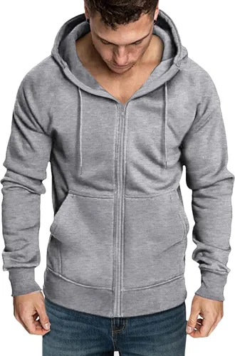 Vista 2 de COOFANDY Sudadera ligera con capucha y cremallera completa para hombre