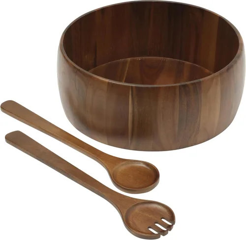 Vista 9 de Gibson Home Laurel - Juego de ensaladeras de madera de acacia, 3 piezas, madera de acacia