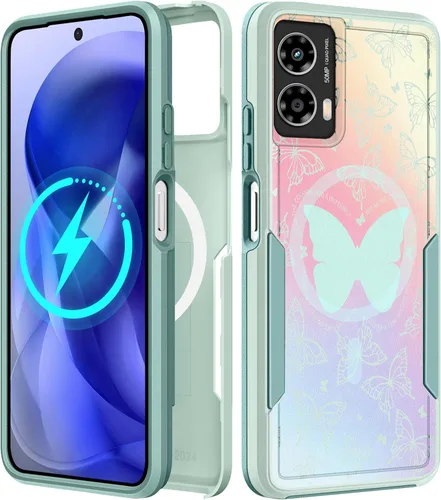 Vista 222 de Funda para Moto G 5G 2024 – Compatible con MagSafe para mujeres y niñas, bonita funda protectora magnética para teléfono, diseño femenino Kawaii