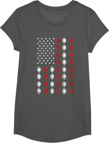 Vista 31 de Camiseta patriótica de jugador atleta del 4 de julio de fútbol americano, Negro