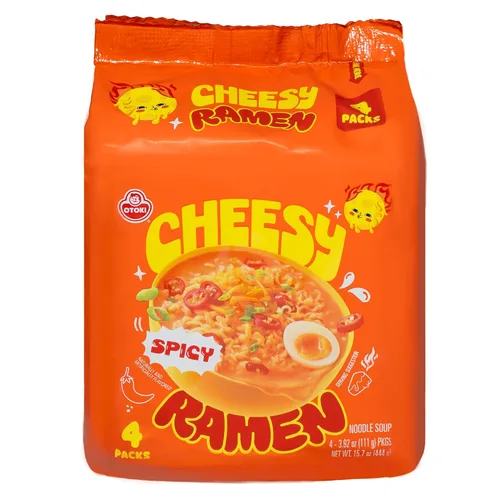 Vista 8 de Ramen con Queso - Ramen de Sopa de Cheddar Patada Suave, Cremoso y Sabroso Fideos Coreanos 3.92 oz (Paquete de 4)