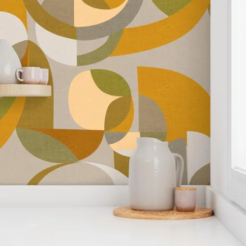 Vista 8 de Spoonflower Mid Century Modern Pre-Pasted Removable Wallpaper Sample 12" x 24" Era 1950S 1960S Look Water-activated, simple to install and