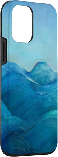 Vista 3 de Funda para iPhone 12 mini Blue Waves and Skies Relaxing Ocean Coastal design