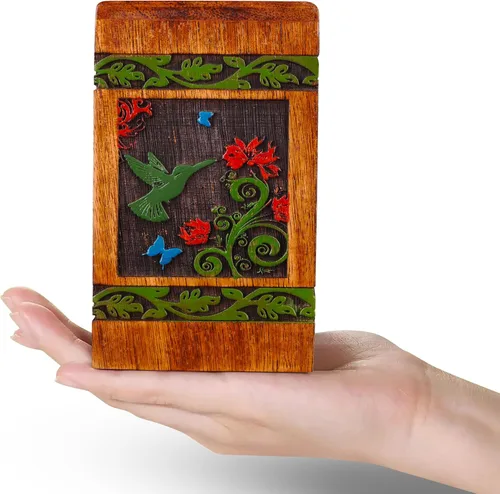 Vista 17 de ZIYA Urnas de recuerdo de mariposa para cenizas humanas, hombres o mujeres, hechas a mano, pequeña urna de cremación conmemorativa para cenizas