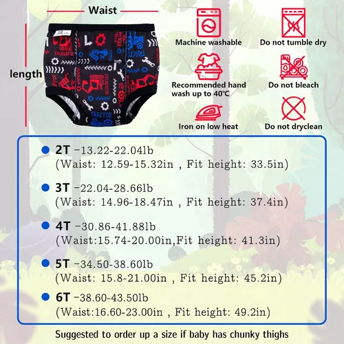 Vista 6 de Max Shape 6 paquetes de ropa interior de entrenamiento para niñas con capa absorbente de cena, pantalones de entrenamiento reutilizables para bebé