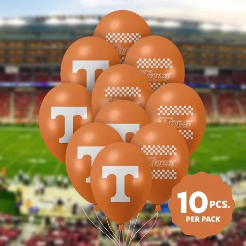 Vista 4 de Tennessee Volunteers Balloons - Paquete de 10 logotipos oficiales de 11 pulgadas, globos de látex de calidad de helio, perfectos para la celebración