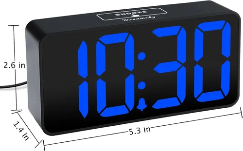 Vista 7 de DreamSky - Reloj despertador digital pequeño para dormitorio con números grandes Electric Bedside Desk Clock with USB Charging Port, Brightness