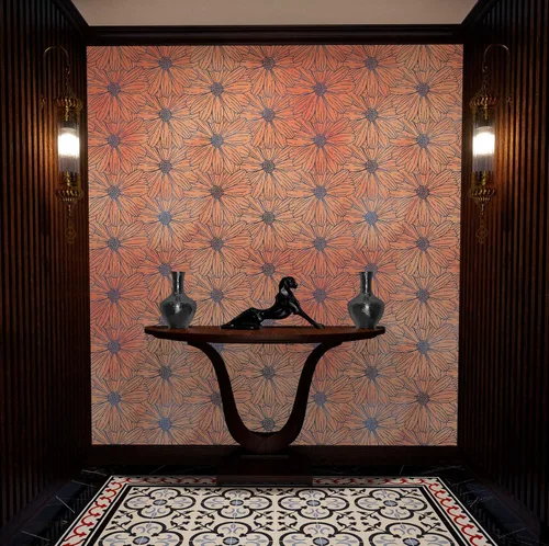 Vista 8 de Papel pintado de flores - Papel pintado botánico - Patrón de naturaleza de flores silvestres - Mural de pared floral para despegar y pegar. Mural