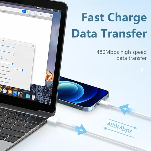 Vista 3 de Cargador para iPhone de carga rápida [certificado MFi] USB C con 2 cables USB C a Lightning de 6 pies, compatible con iPhone 14/14 Pro Max/13/13 Pro