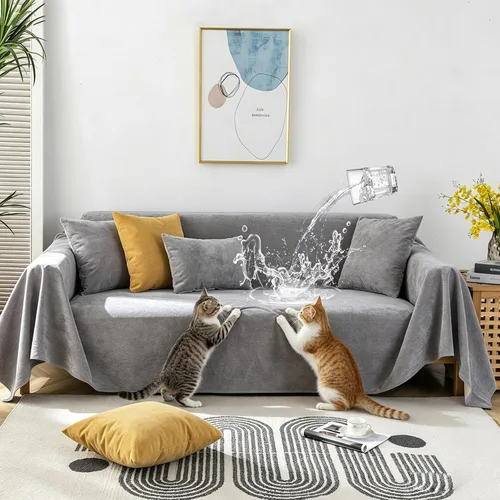 Vista 27 de STACYPIK Funda de sofá impermeable para perros y gatos, antideslizante, color caqui, para mascotas, resistente al agua, protector de muebles