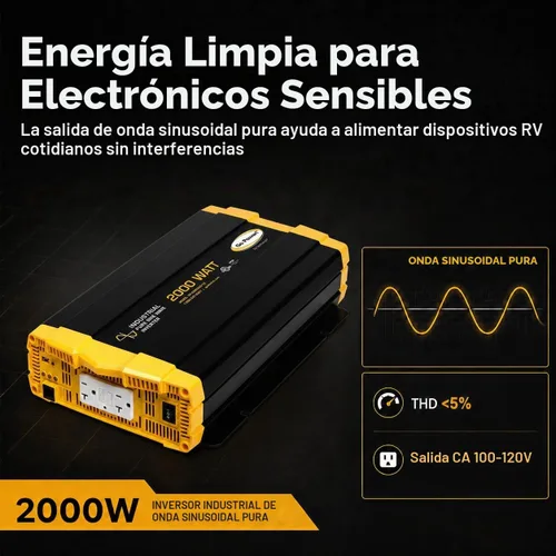 Vista 4 de ¡Go Power! GP-ISW2000-12, inversor de onda sinusoidal industrial