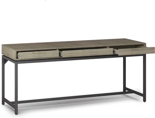 Vista 4 de SIMPLIHOME Escritorio de madera maciza Banting de 72 pulgadas de ancho en Distressed Grey