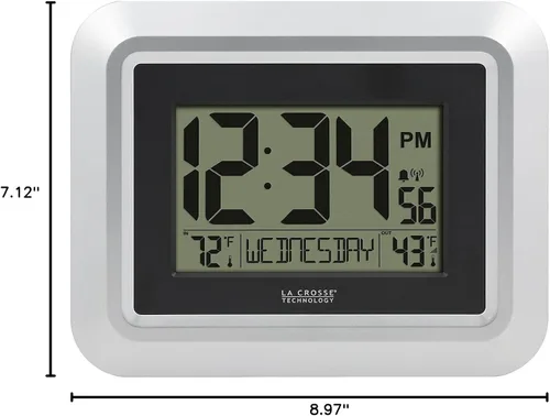 Vista 5 de La Crosse Technology 513-1918S-INT Reloj de pared digital atómico con temperatura exterior
