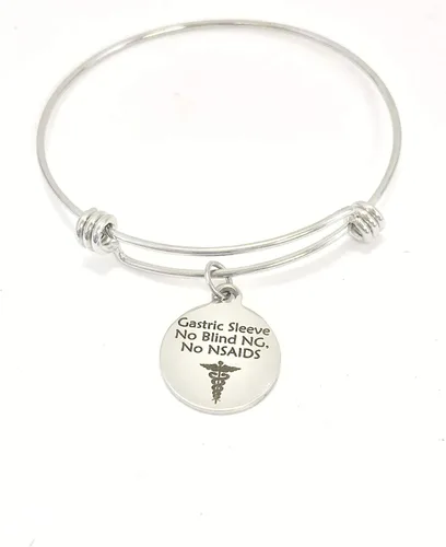 Vista 3 de Pulsera médica de manga gástrica, conciencia de la manga gástrica, joyería de manga gástrica, sin NG ciego, sin AINE, notificación médica