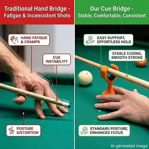 Vista 4 de Billiard Cue Hand Rest with Ergonomic Portable Moosehead for Snooker