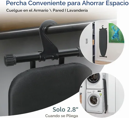 Vista 6 de Tabla de planchar de 43 x 13 pulgadas con soporte de hierro, tabla