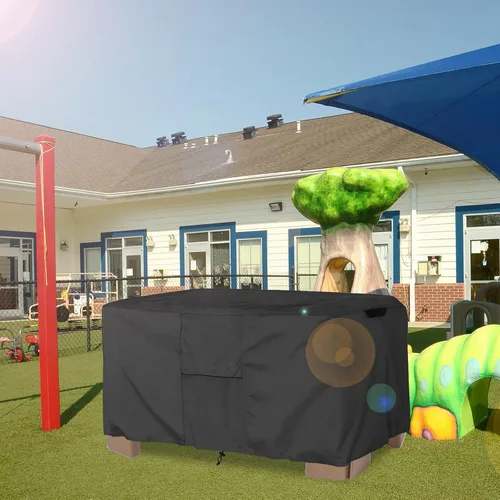 Vista 6 de Cubierta de mesa de arena para niños, impermeable, prevención de defoliaciones, anti-UV