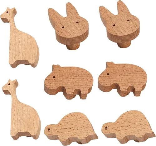 Vista 10 de 12 Set Wood Animal Furniture Knobs Decorative Wood Dresser Knobs with Screws Dresser Pulls Wood Marine Woodland Animals Knobs Cabinet Knobs Nursery