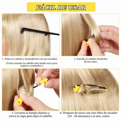 Vista 3 de WILLBOND 60 Piezas Varillas Cortas para Permanente Varillas para Permanente de Cabello Natural con Banda de Goma Elástica Kit de Ondas Frías