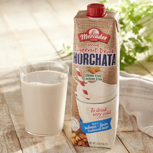 Vista 2 de Mercader Bebida entera de chufa de leche de horchata Net.Wt 67.6 oz (paquete de 2) 2 litros Sin lácteos Sin gluten Sin lactosa Estable