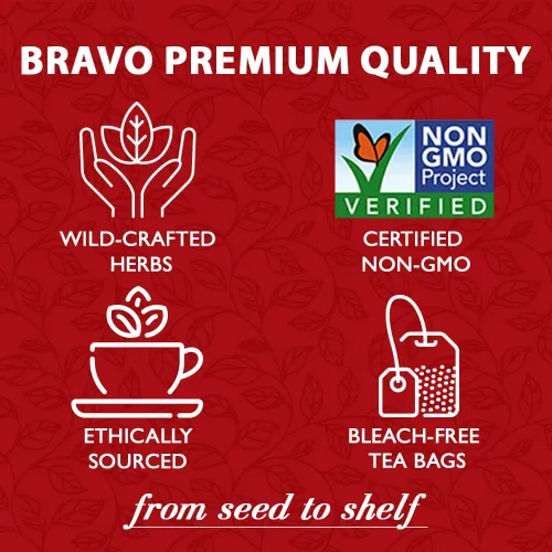 Vista 2 de Bravo Tea Absolute - Té de hierbas de diente de león sin cafeína, 20 bolsas de té
