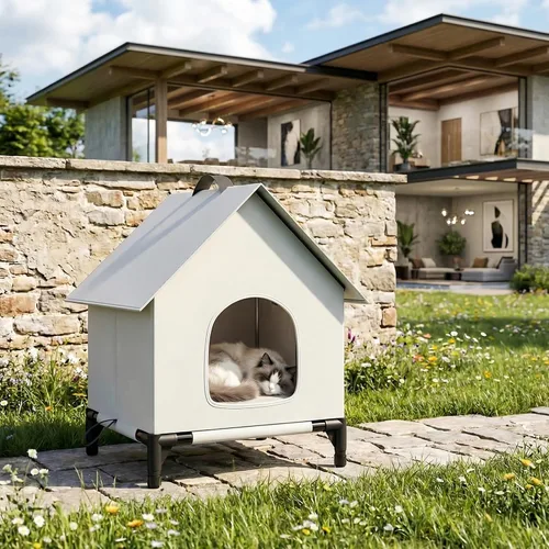 Vista 7 de Casa para gatos (XL, Frío)