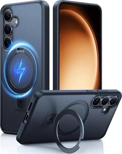 Vista 13 de TORRAS Funda magnética de albaricoque pálido para Galaxy S25 Ultra [compatible con Magsafe] soporte de anillo, a prueba de golpes, translúcida