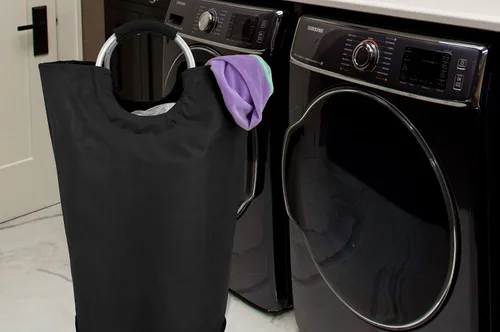 Vista 6 de Handy Laundry Bolsa con asas – 60L – Cesta plegable de tela para lavandería – Cesta de lavandería para dormitorio – Impermeable – Plegable