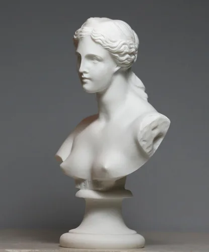 Vista 2 de Busto cabeza diosa afrodita de Milos Venus Alabastro estatua escultura 5.9 pulgadas