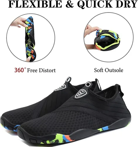 Vista 4 de Zapatos acuáticos para hombre y mujer de secado rápido ligeros para playa piscina calcetines para natación yoga surf conducción canotaje